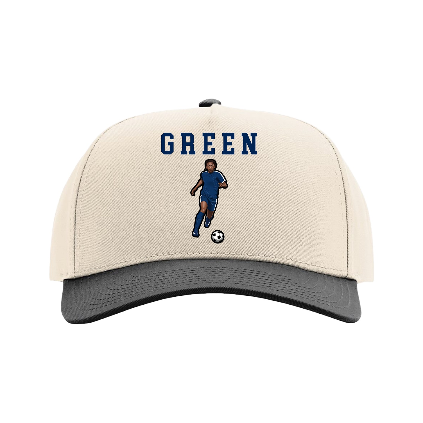 Full Fabric Five-Panel Champ Cap — Shirsey in Cream/Black