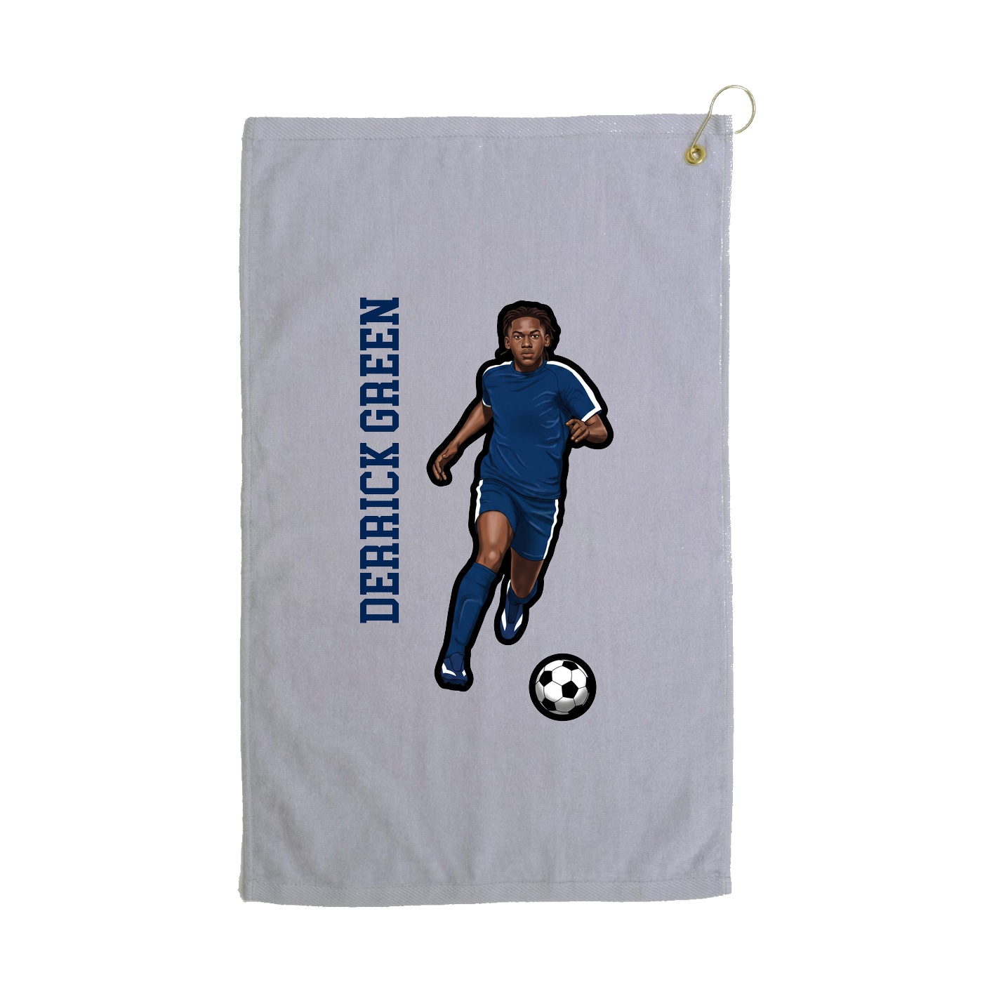 Golf Towel — Name Vertical in Grey
