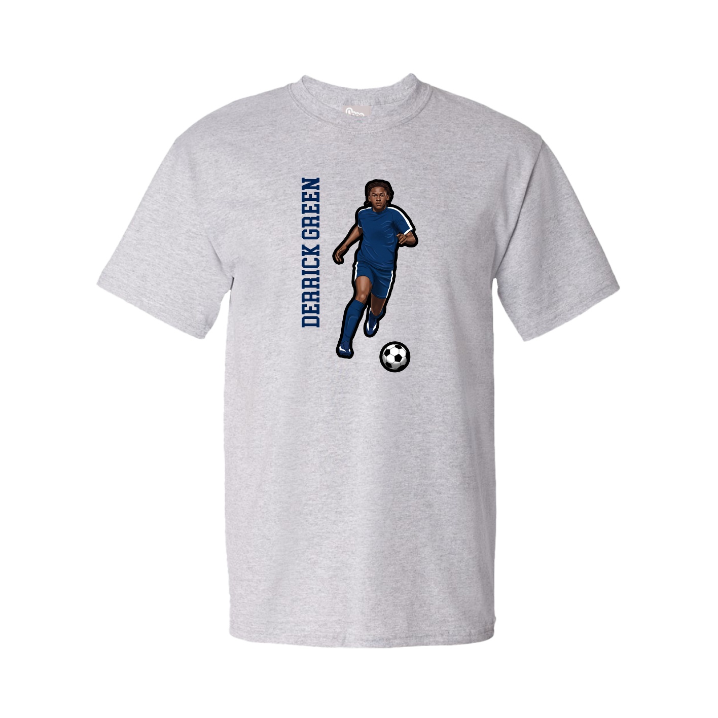 Youth Tee — Name Vertical in Grey