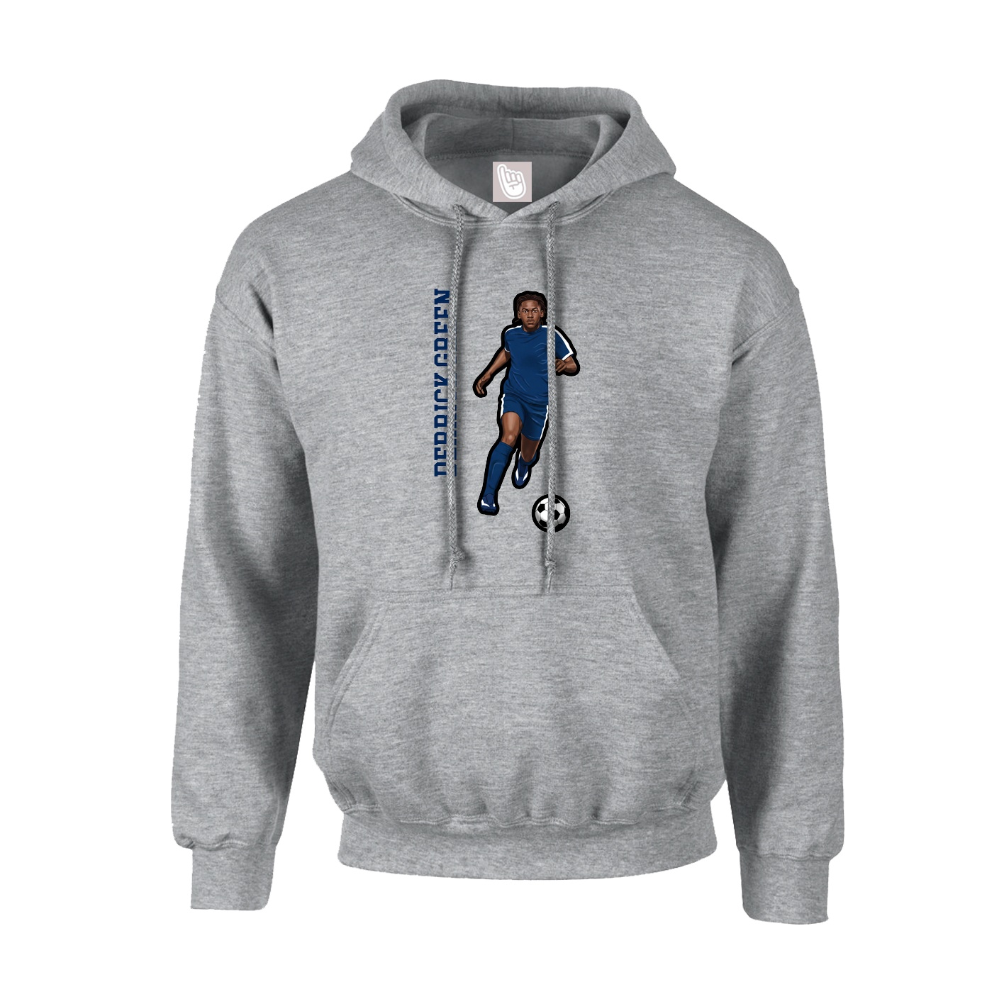 Hoodie — Name Vertical in Grey