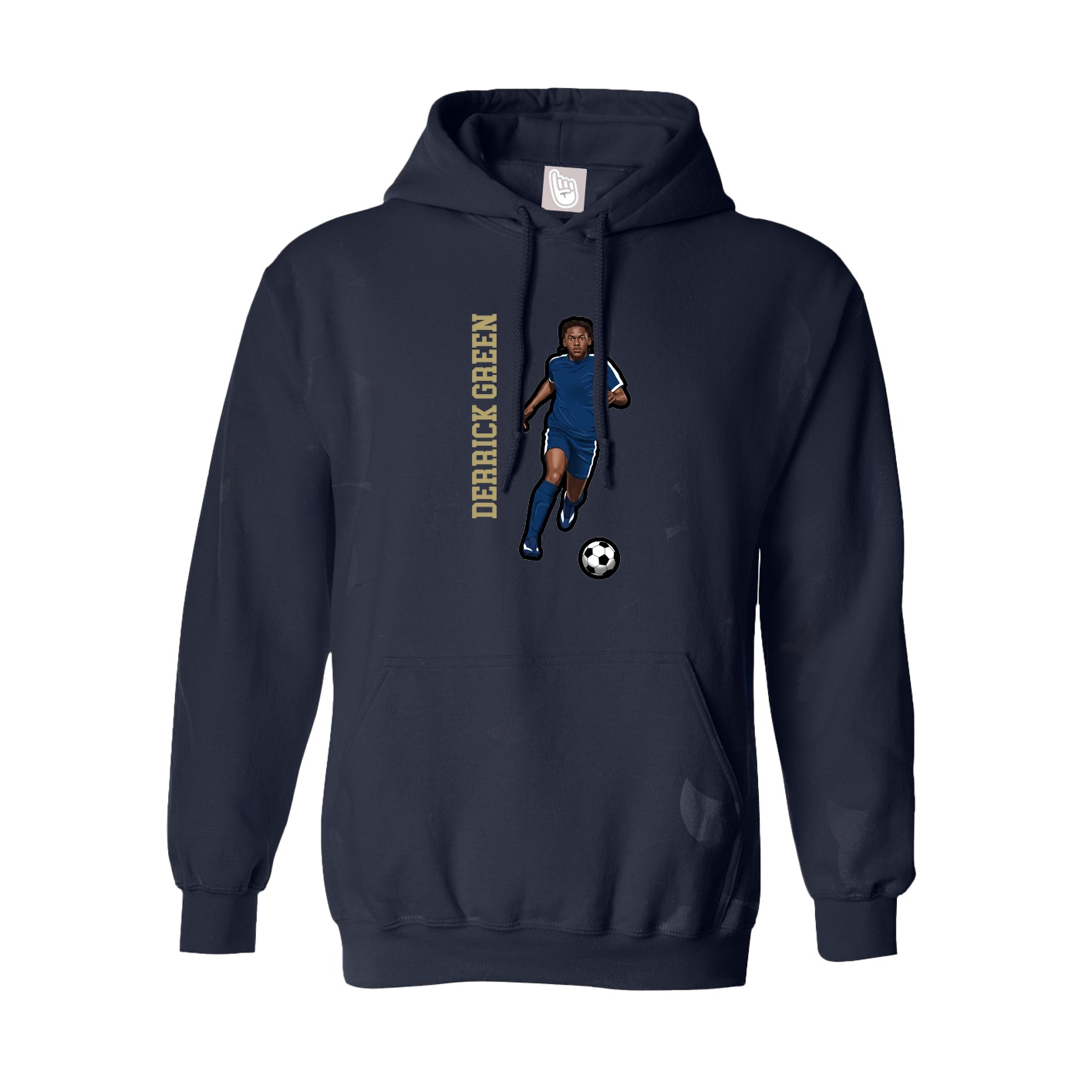 Youth Hoodie — Name Vertical in Navy