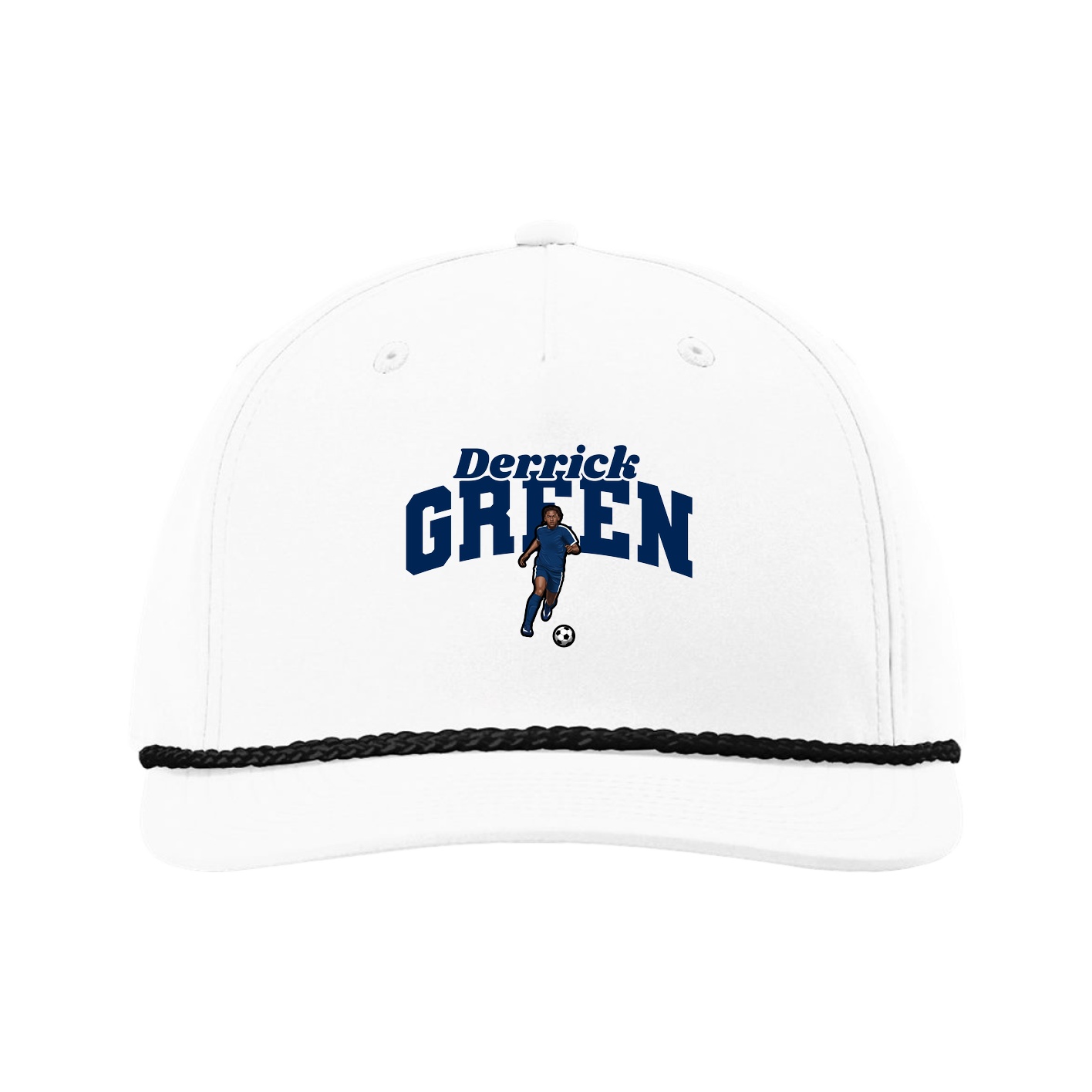 Five-Panel Classic Rope Cap — Signature Arch in White