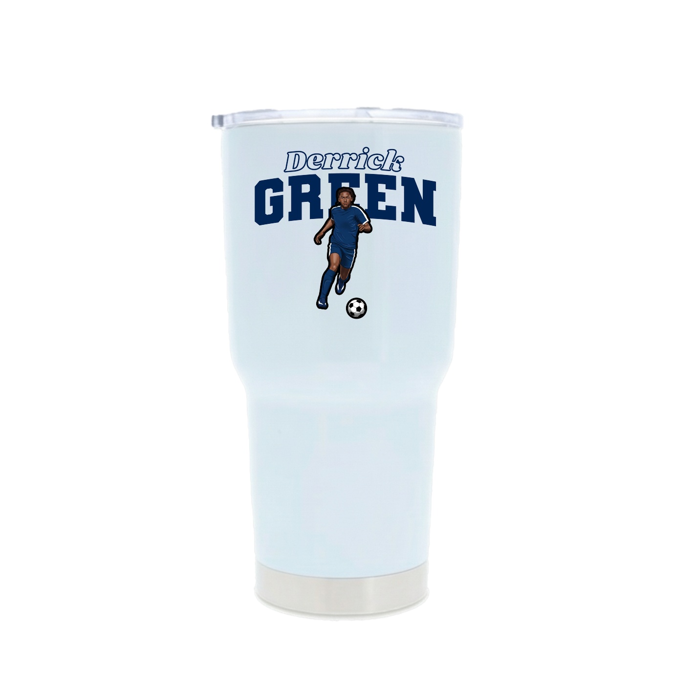 30oz Stainless Steel Tumbler — Name Arch in White