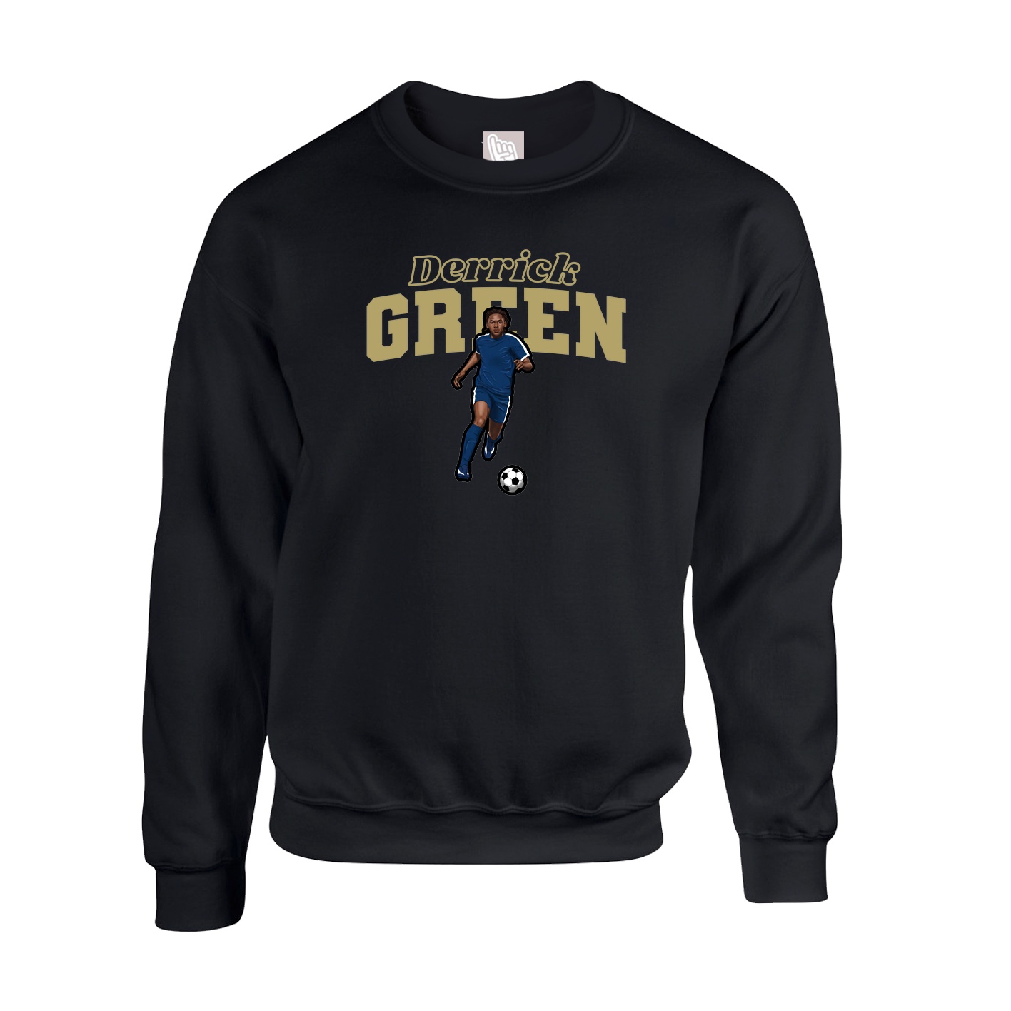 Fleece Crew — Name Arch in Black