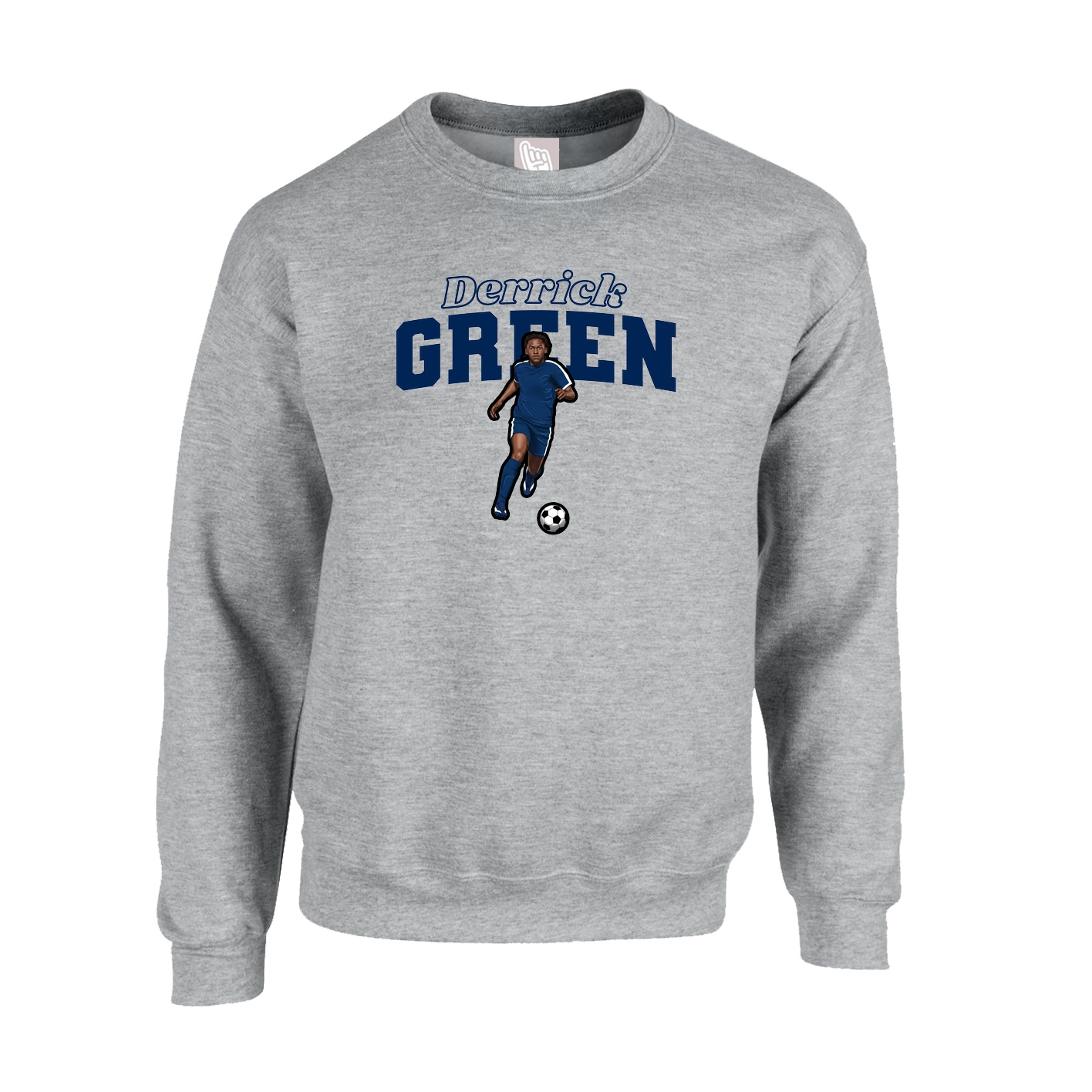 Fleece Crew — Name Arch in Grey