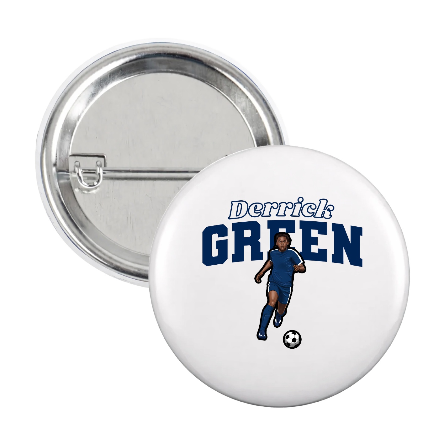 Game Day Button — Name Arch in White