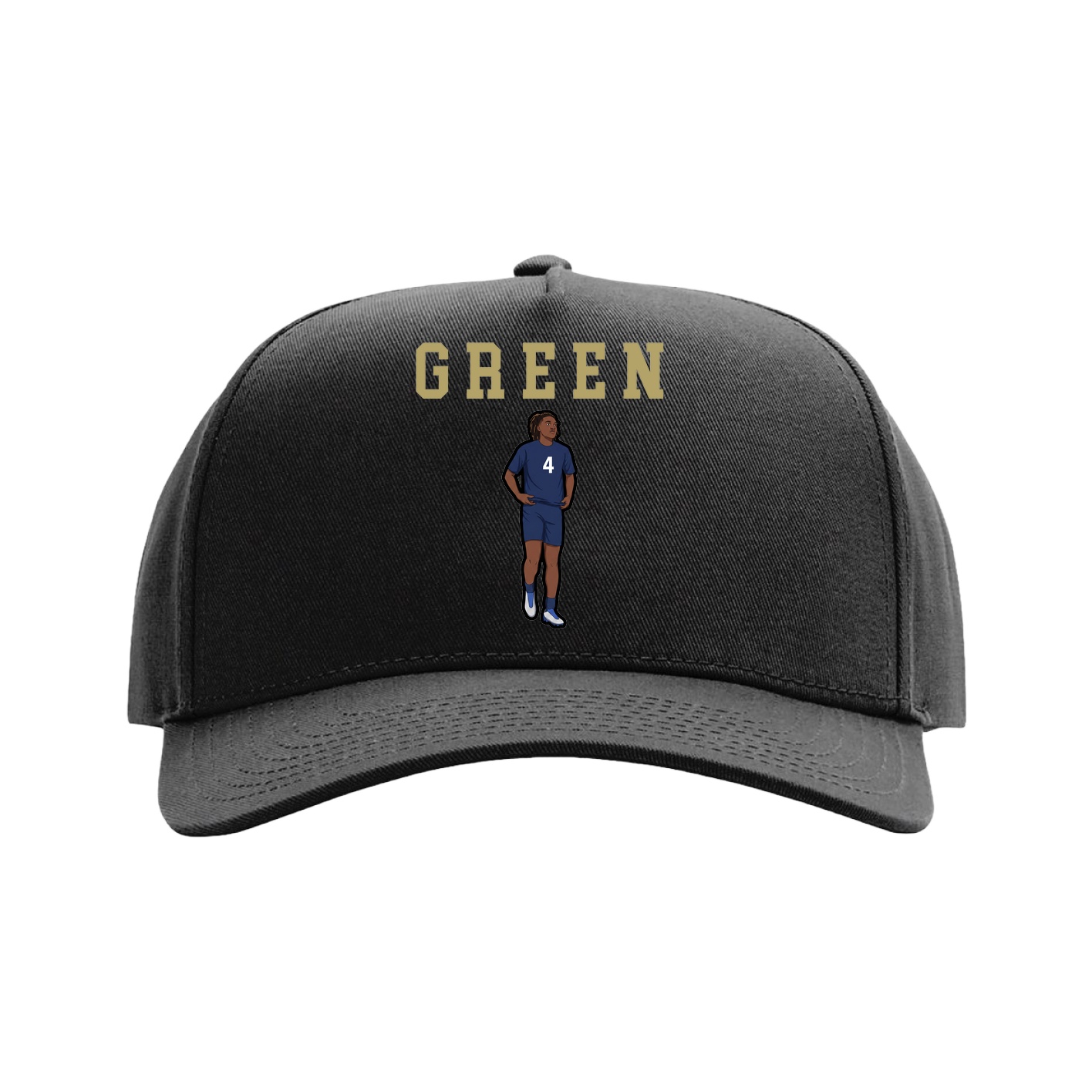 Full Fabric Five-Panel Champ Cap — Shirsey in Black