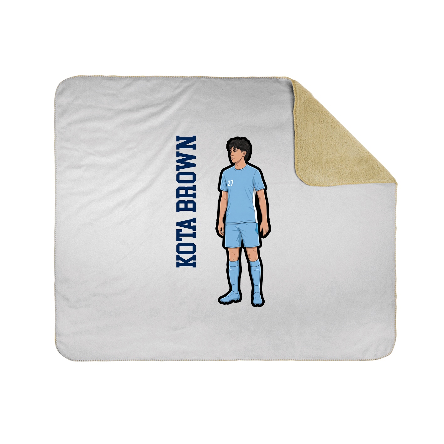 Throw Blanket — Name Vertical in White