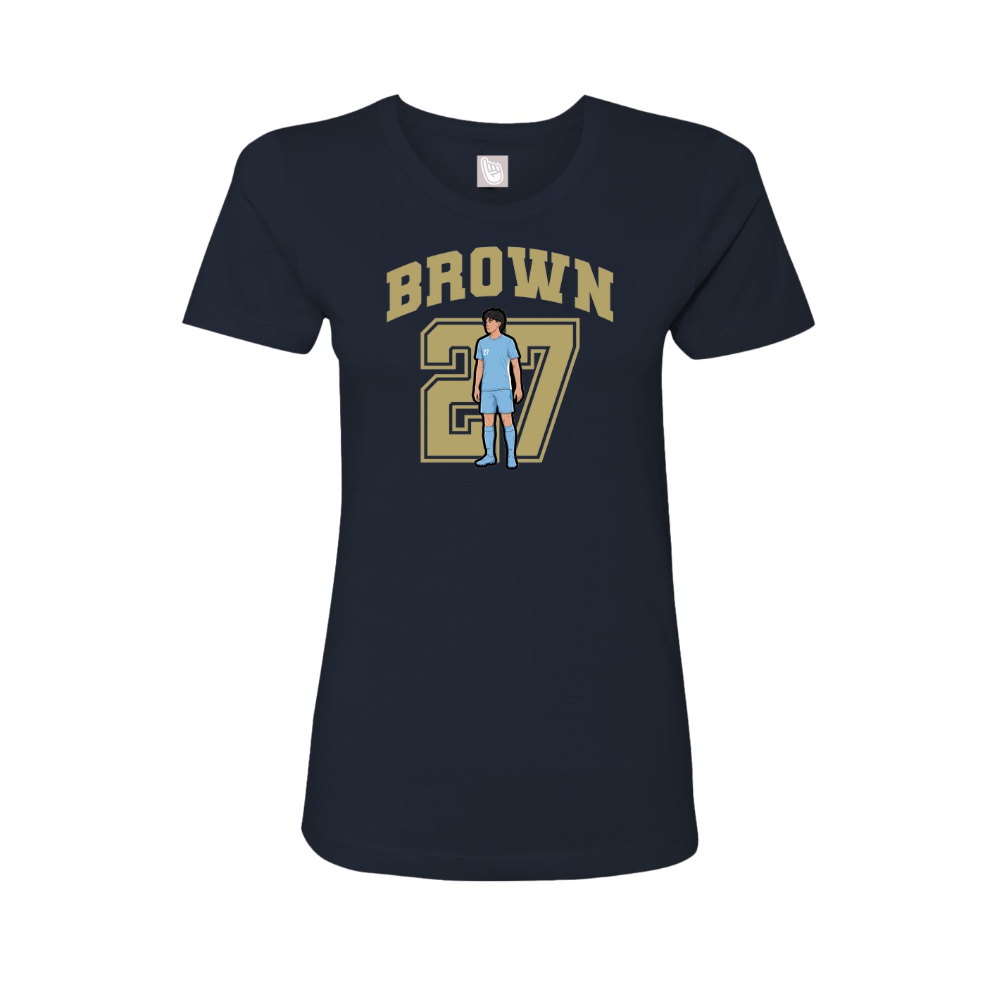 Fitted Women's Tee — Number in Navy