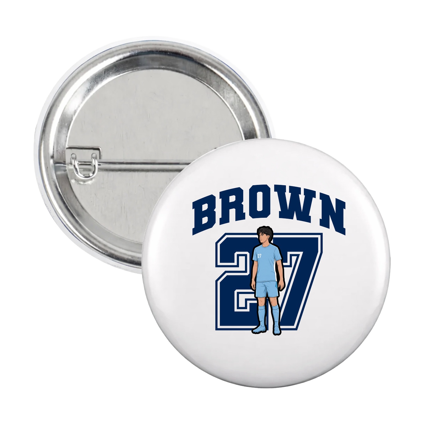 Game Day Button — Number in White