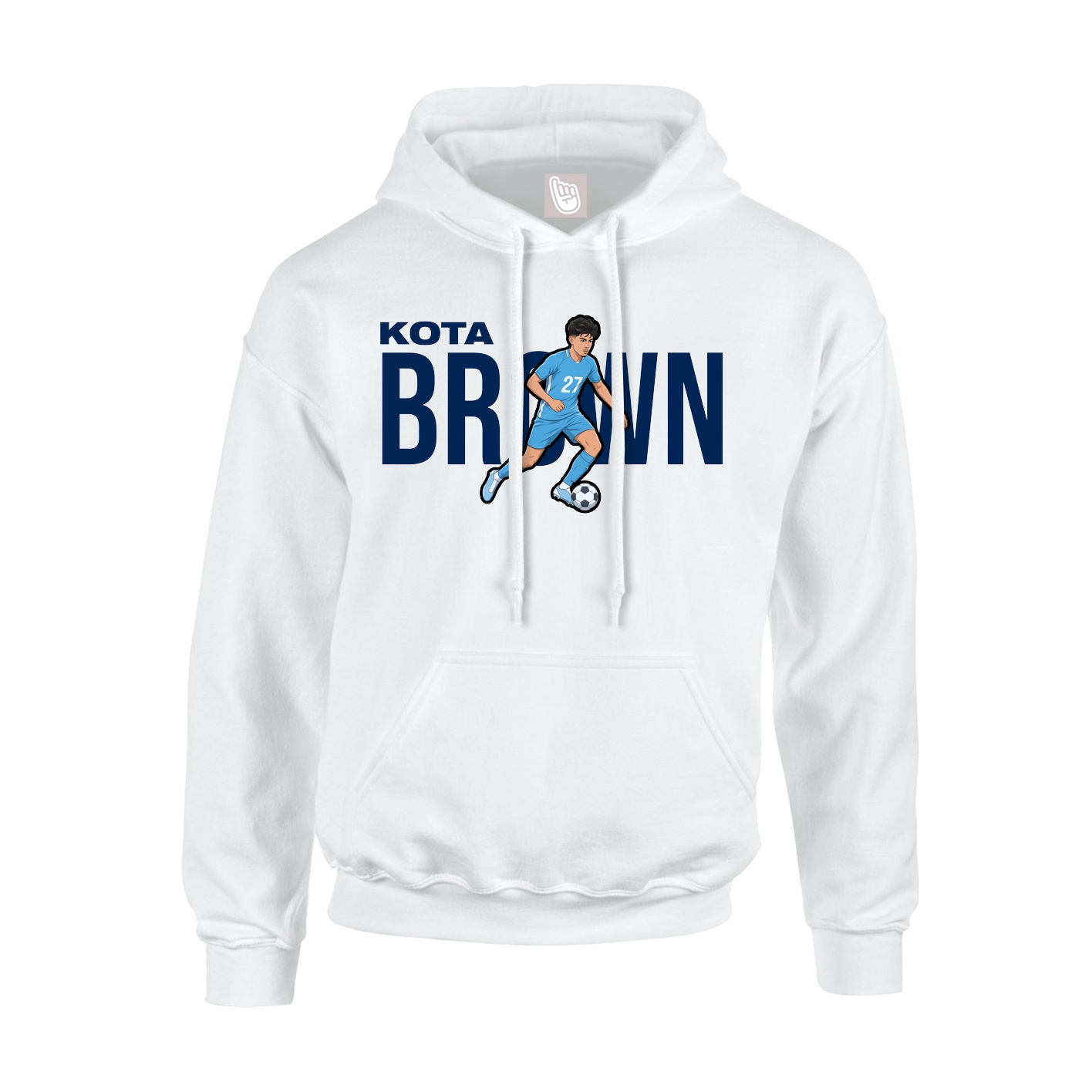 Youth Hoodie — Player Name in White
