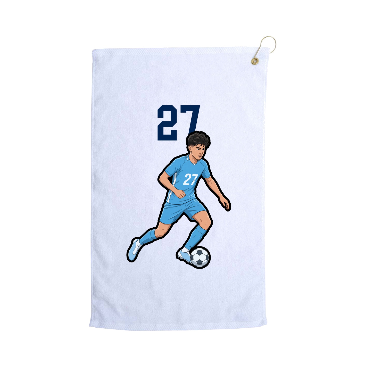 Golf Towel — Number Top in White