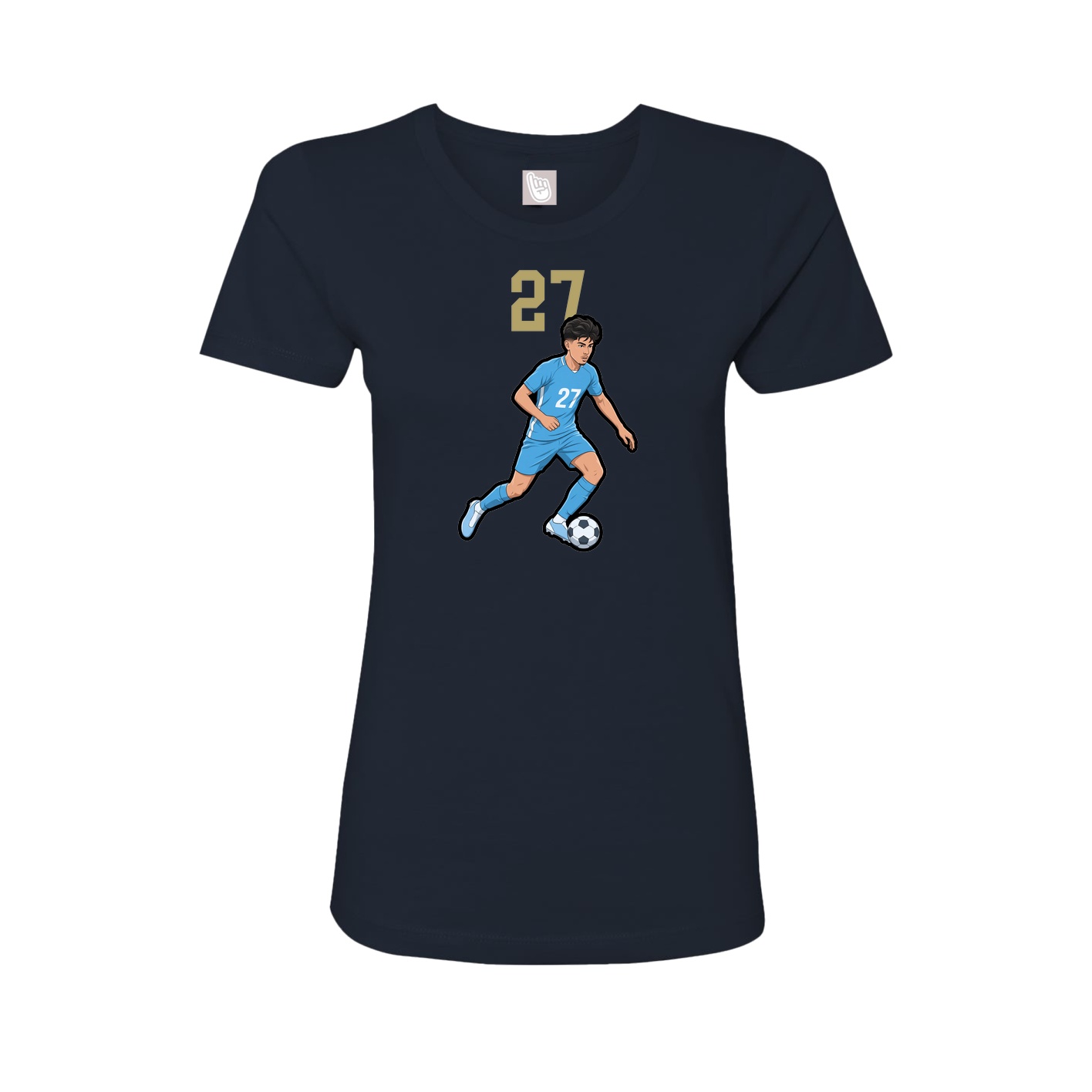 Fitted Women's Tee — Number Top in Navy