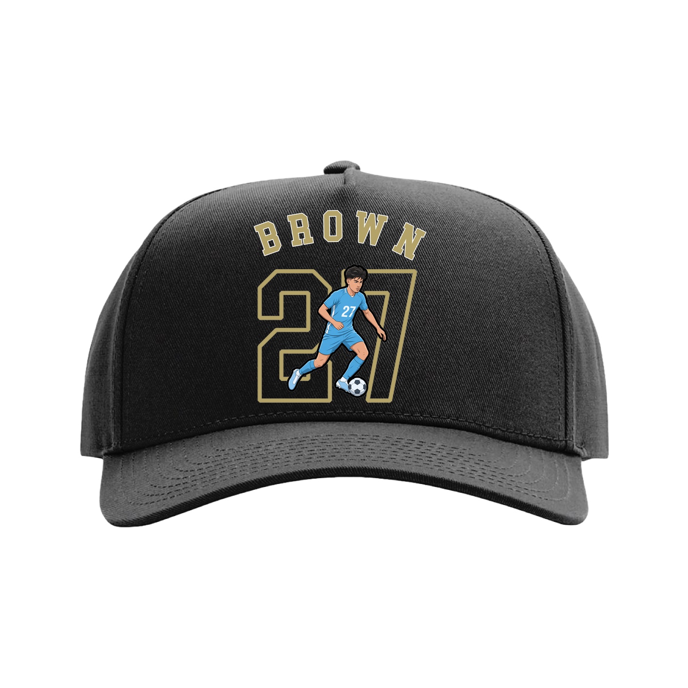 Full Fabric Five-Panel Champ Cap — Shirsey Arch in Black
