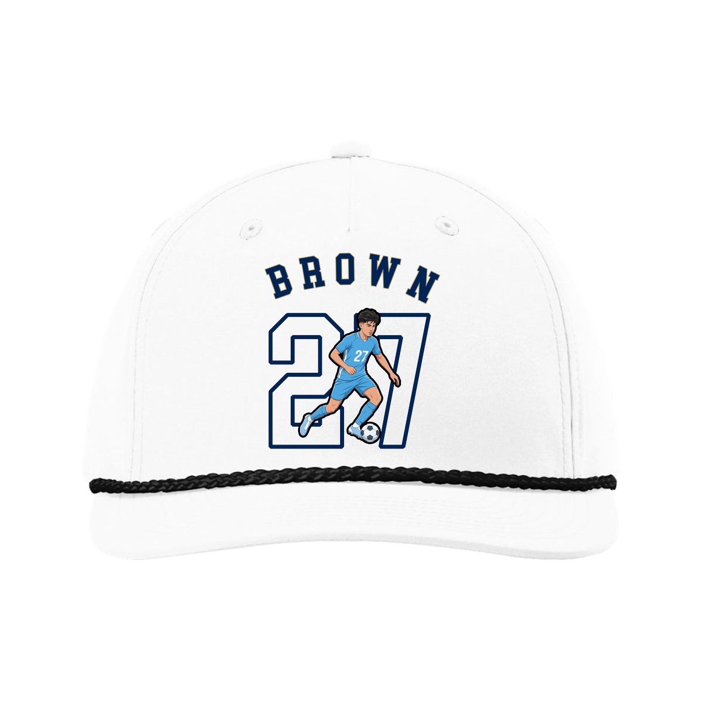 Five-Panel Classic Rope Cap — Shirsey Arch in White