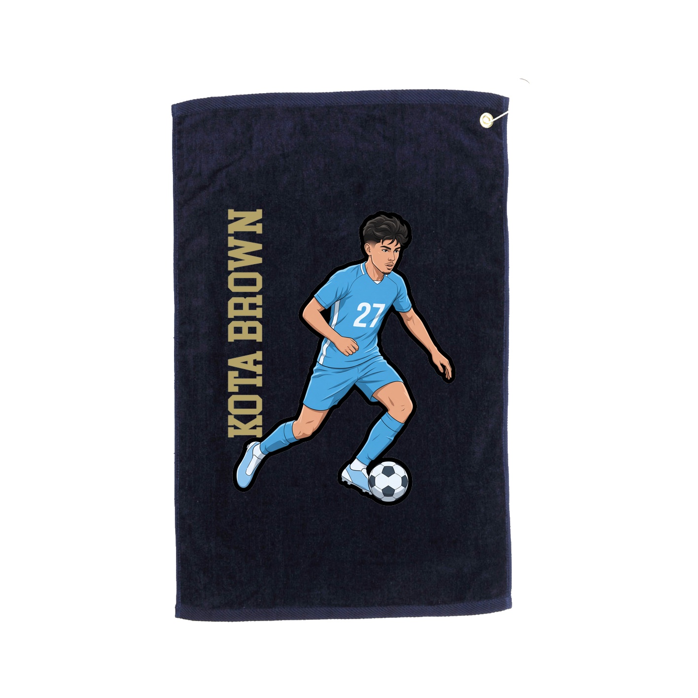 Golf Towel — Name Vertical in Navy