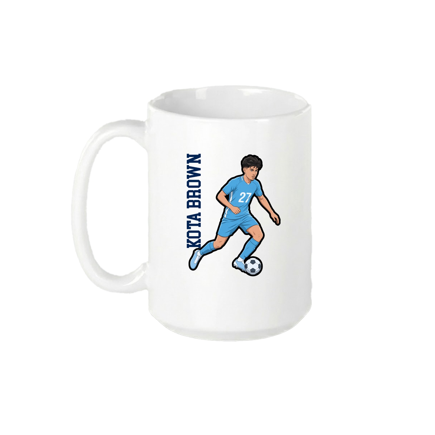 15oz Coffee Mug — Name Vertical in White