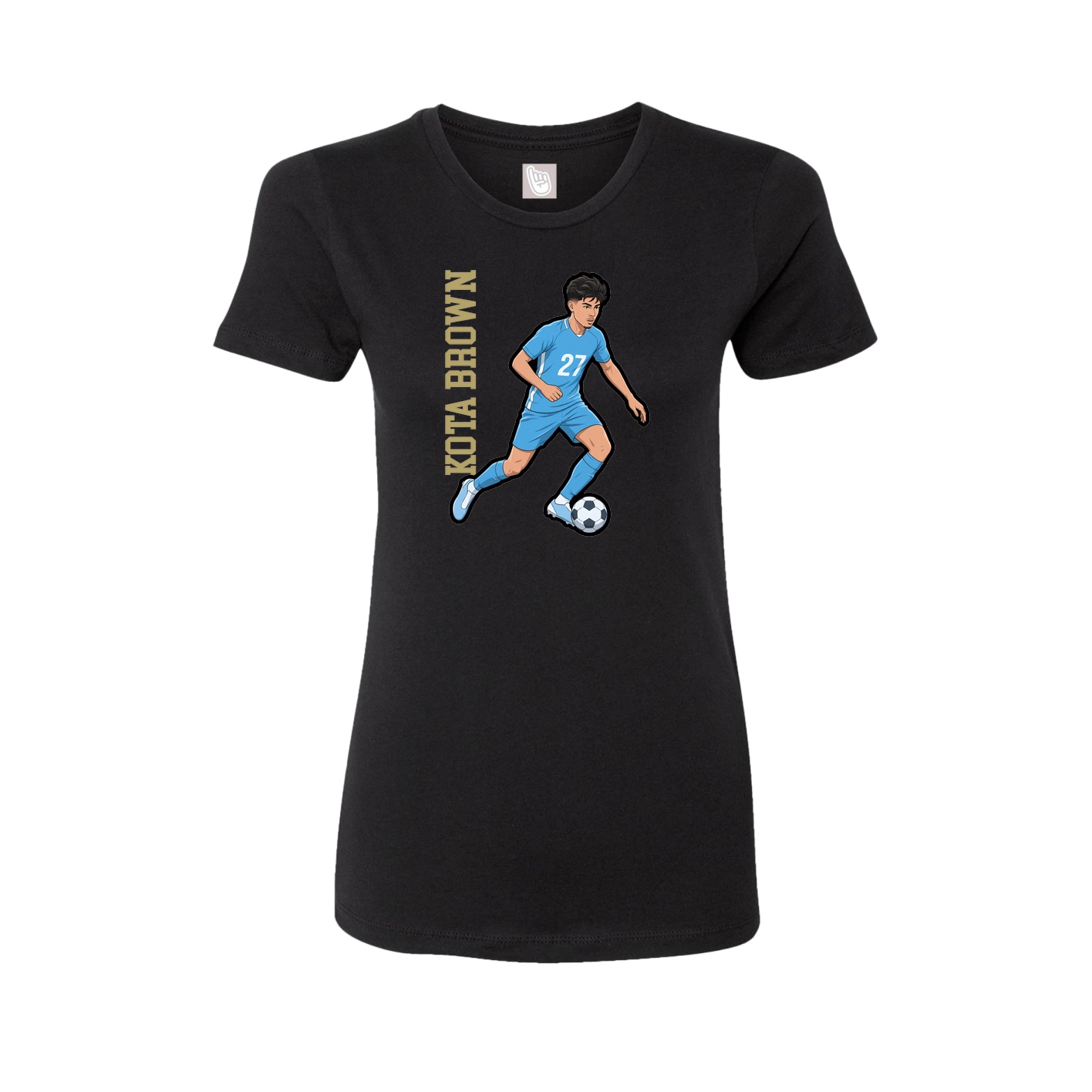 Fitted Women's Tee — Name Vertical in Black