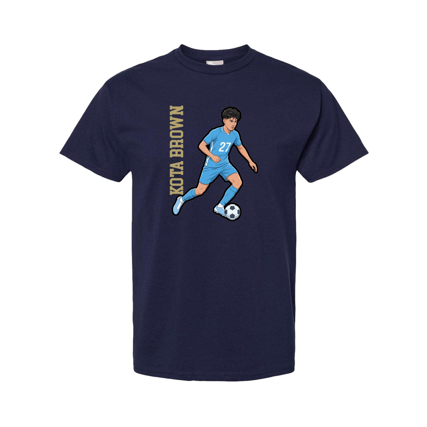 Youth Tee — Name Vertical in Navy