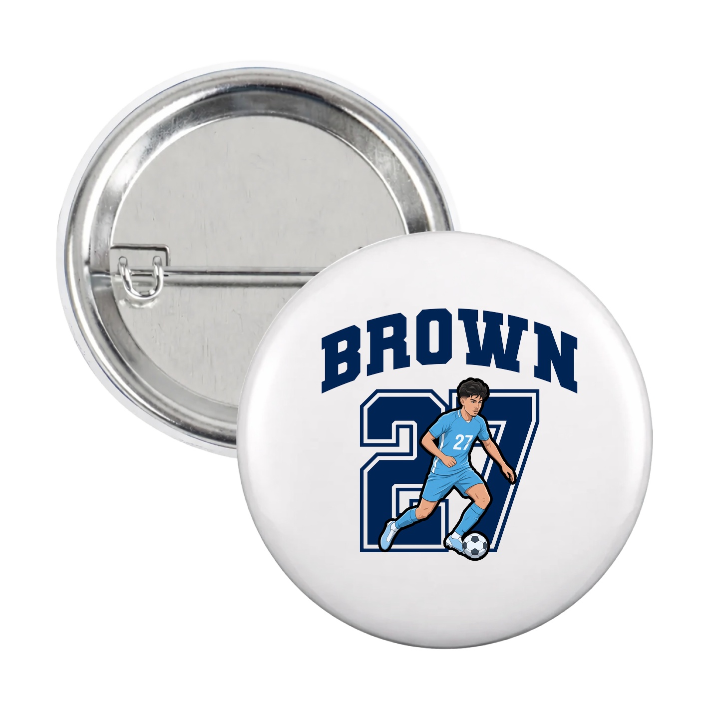 Game Day Button — Number in White