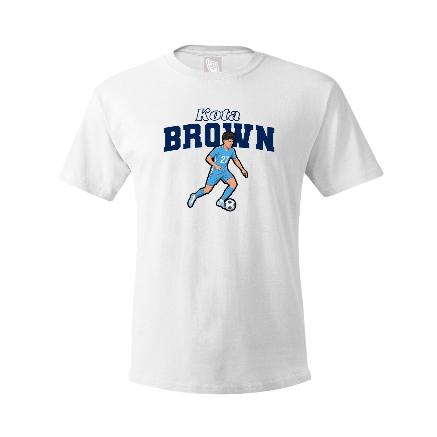 Youth Tee — Name Arch in White