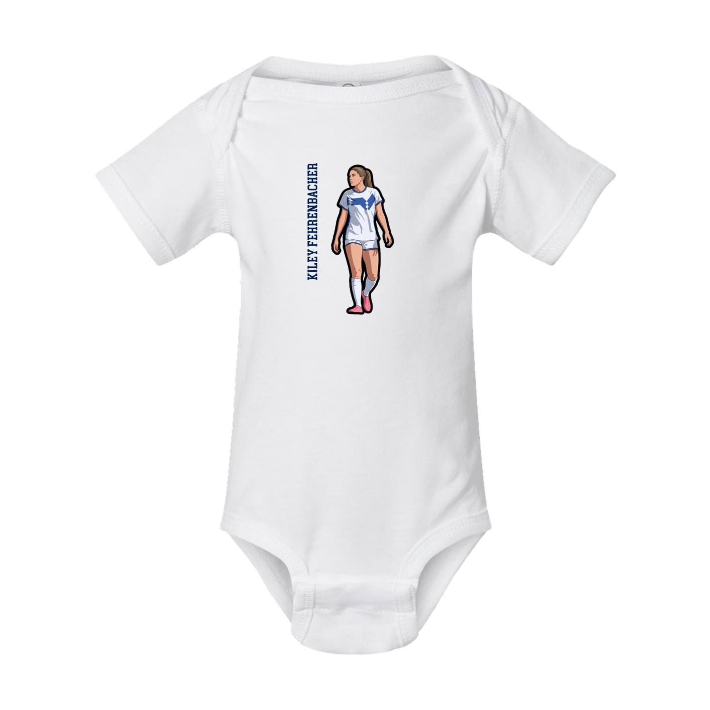 Baby Onesie — Name Vertical in White