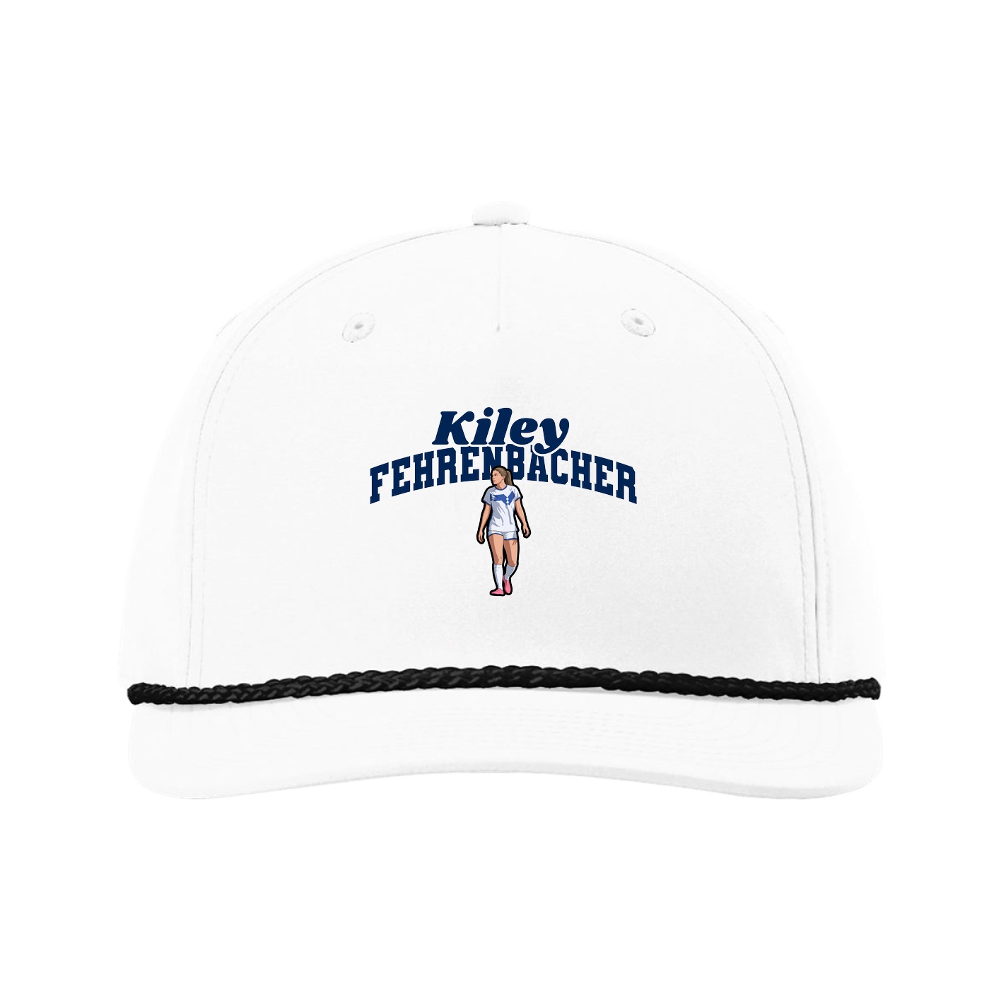 Five-Panel Classic Rope Cap — Signature Arch in White