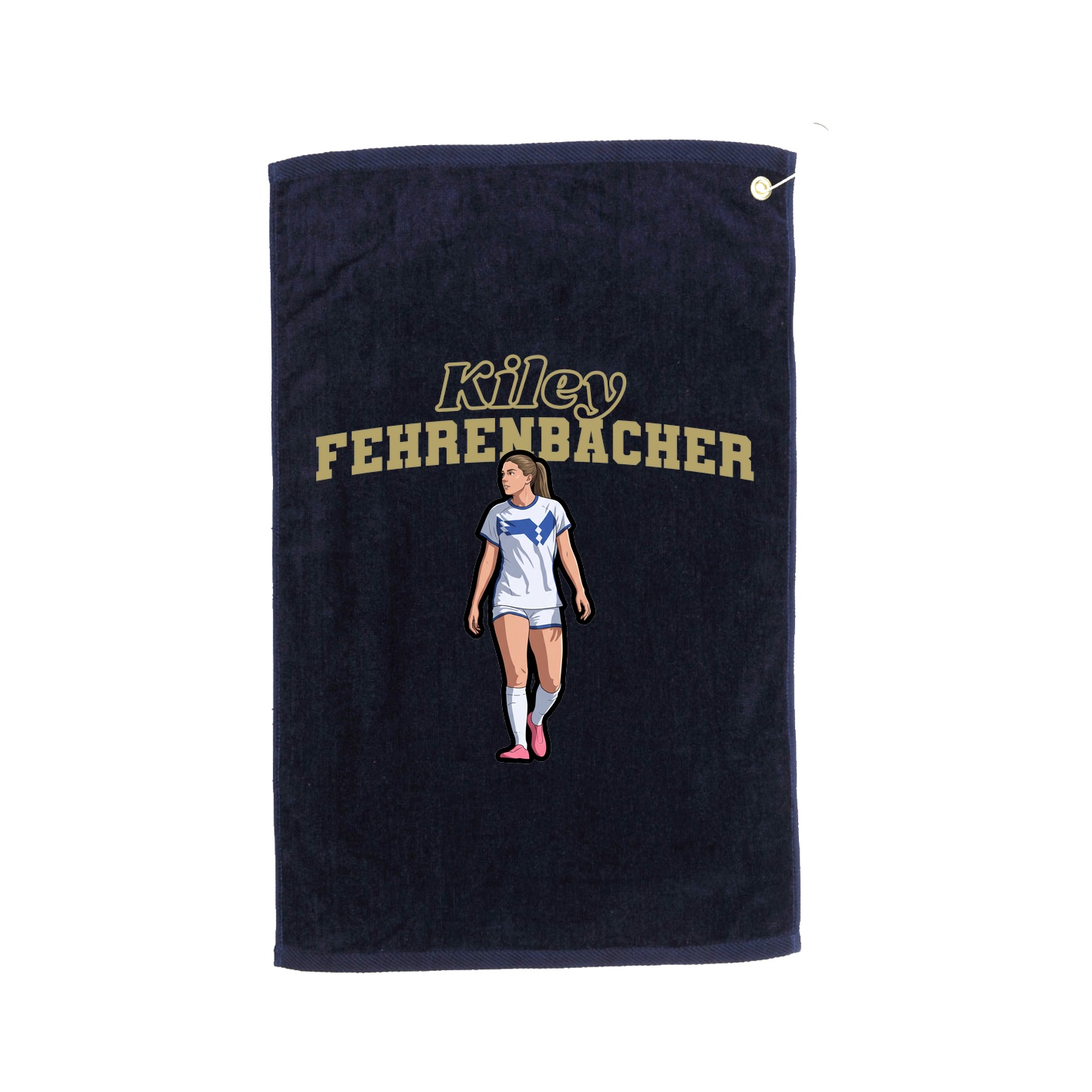 Golf Towel — Name Arch in Navy
