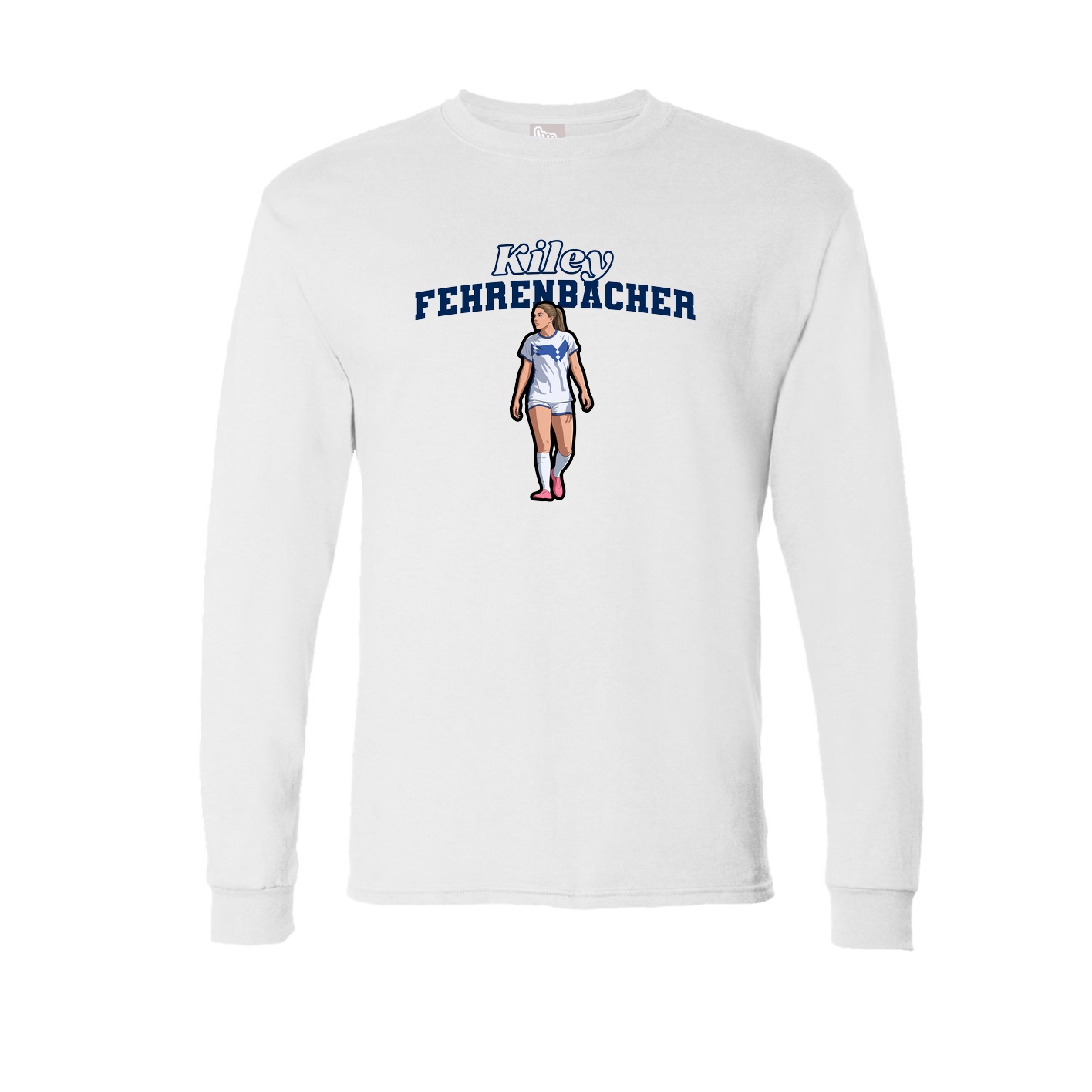 Long Sleeve Tee — Name Arch in White