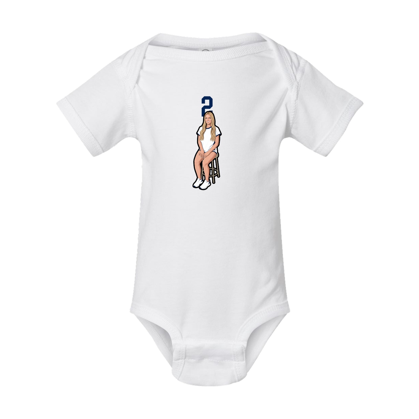 Baby Onesie — Number Top in White