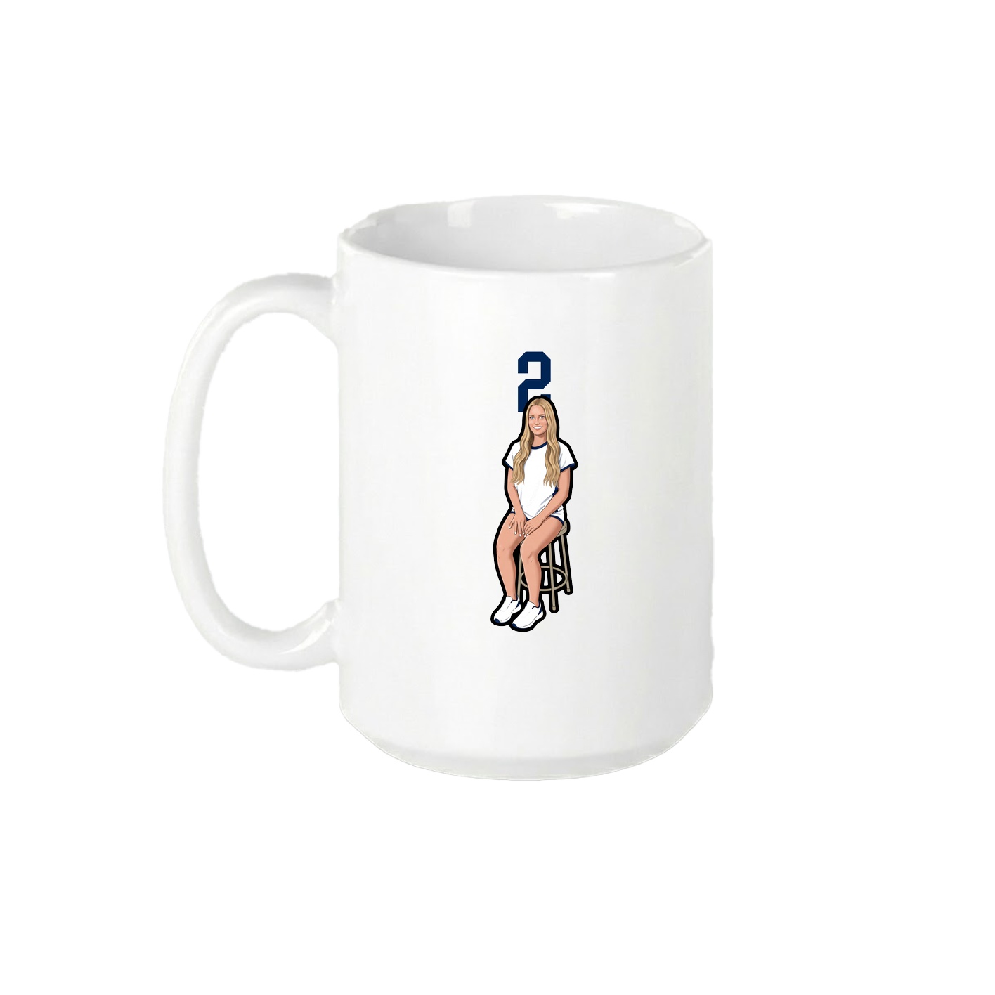 15oz Coffee Mug — Number Top in White