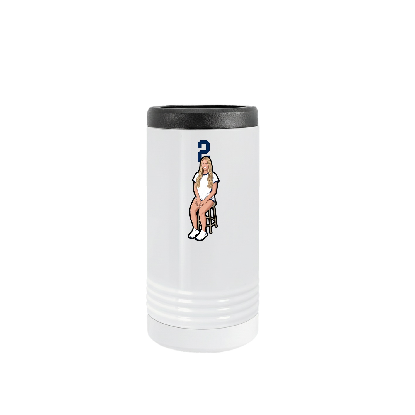 Slim Beverage Holder — Number Top in White