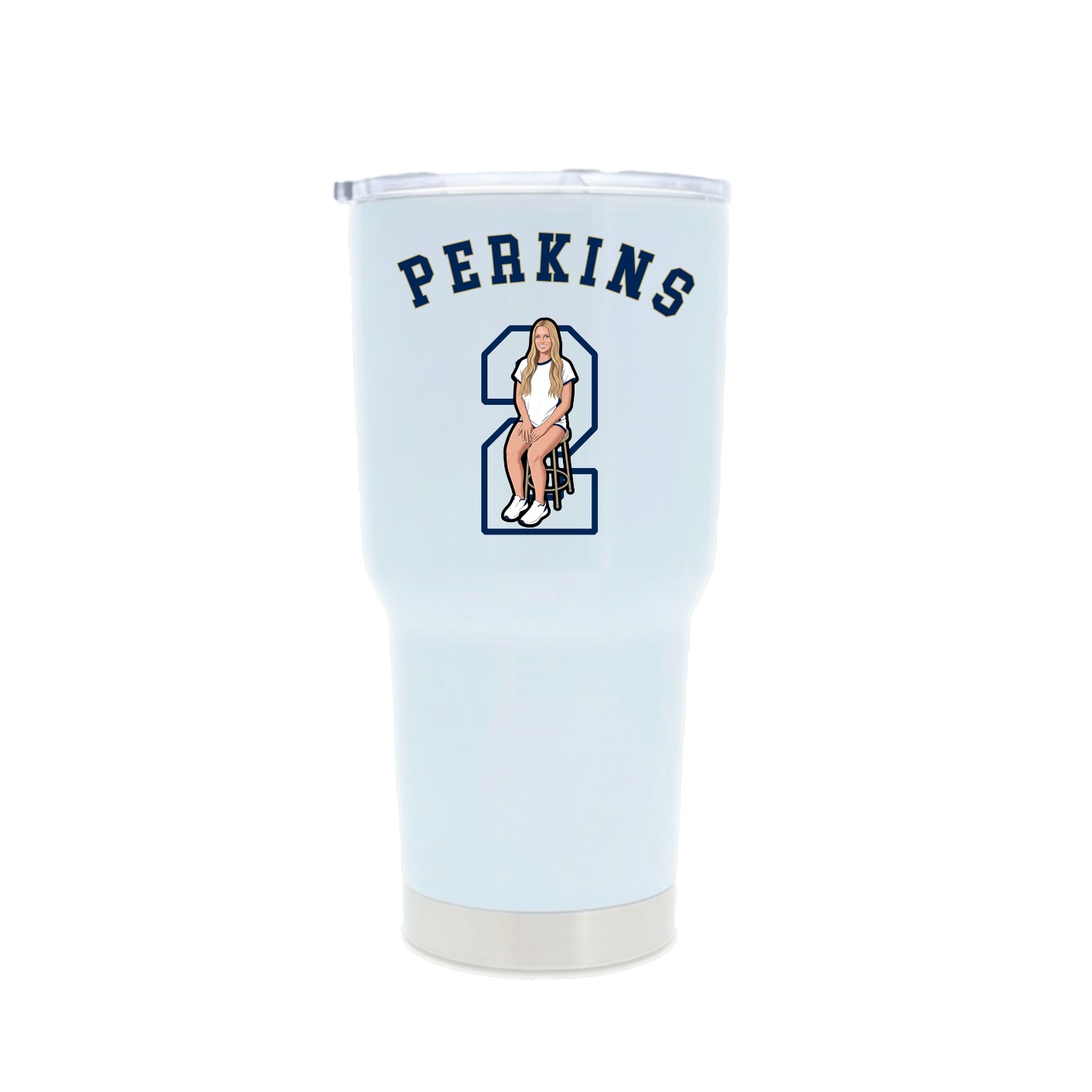 30oz Stainless Steel Tumbler — Shirsey Arch in White