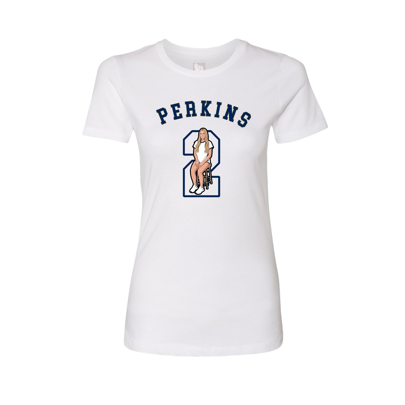 Fitted Women's Tee — Shirsey Arch in White