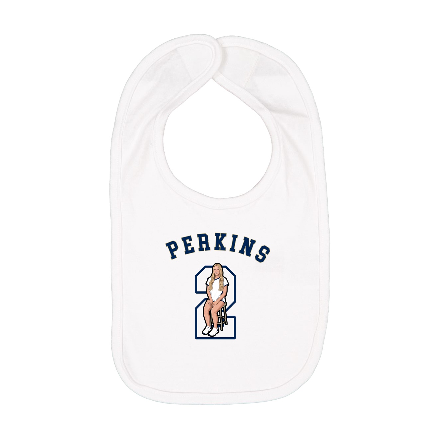 Infant Bib — Shirsey Arch in White