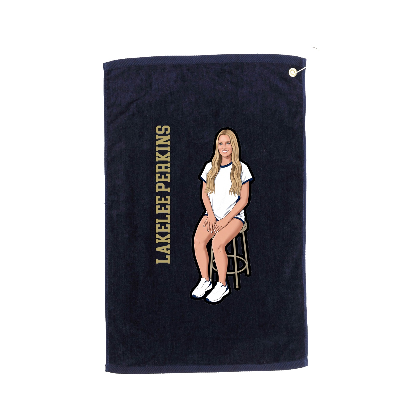 Golf Towel — Name Vertical in Navy