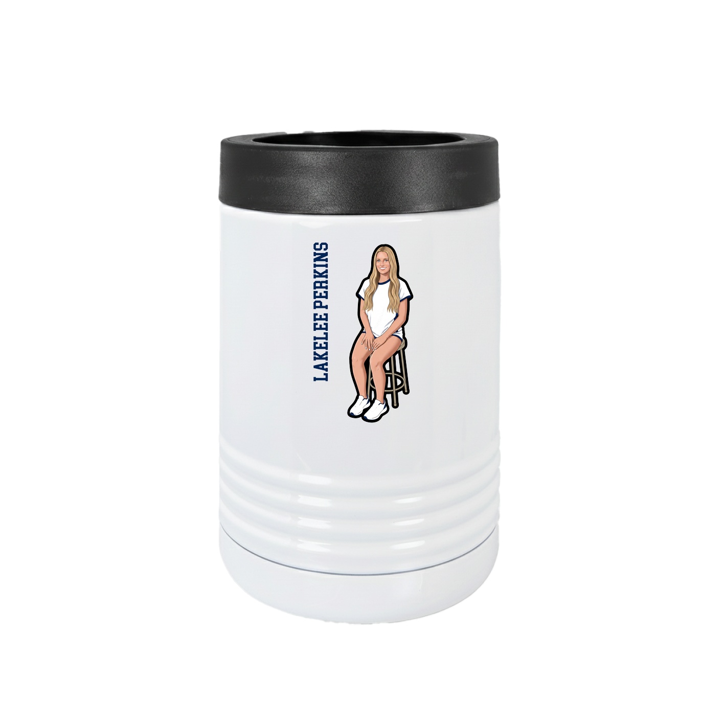 Beverage Holder — Name Vertical in White