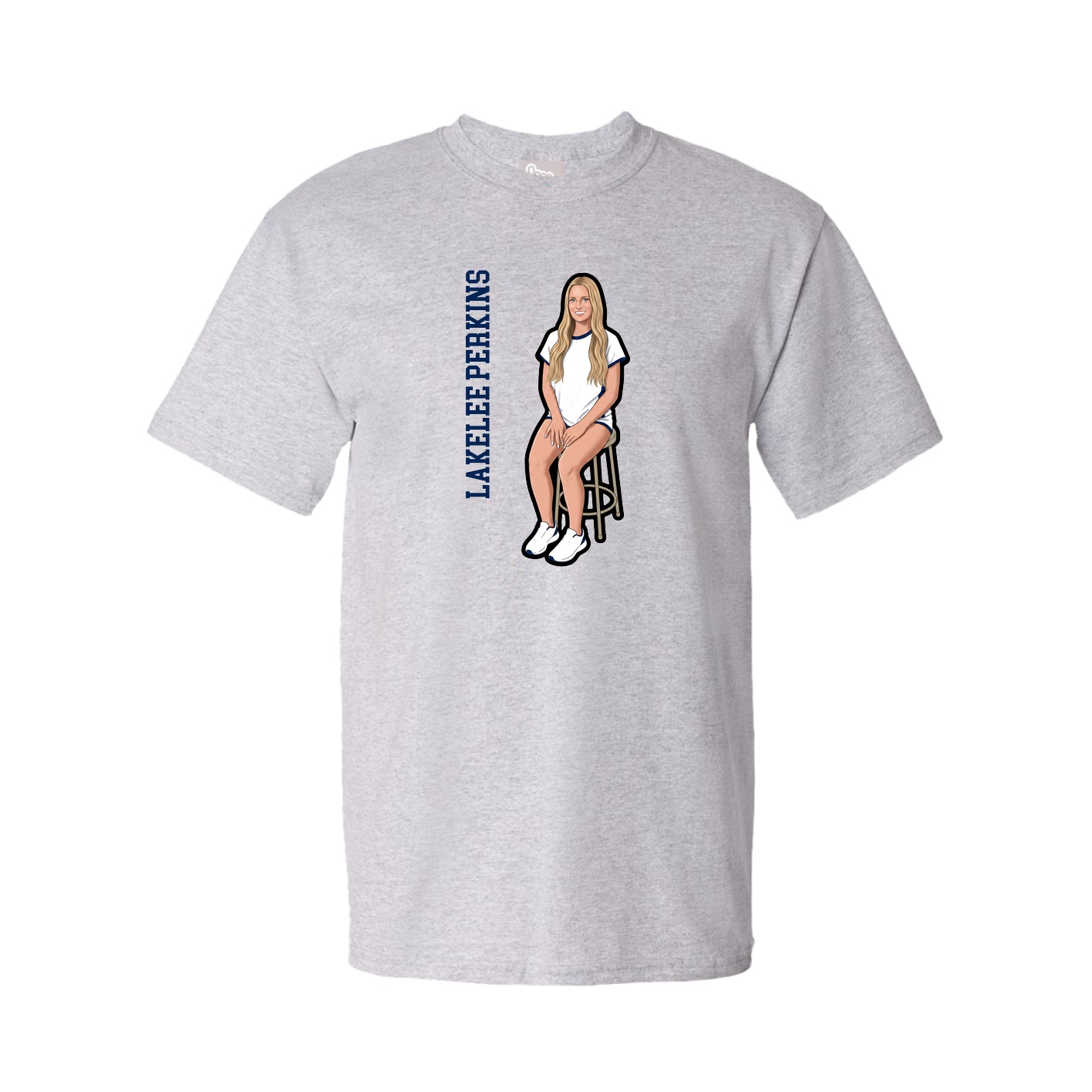 Youth Tee — Name Vertical in Grey