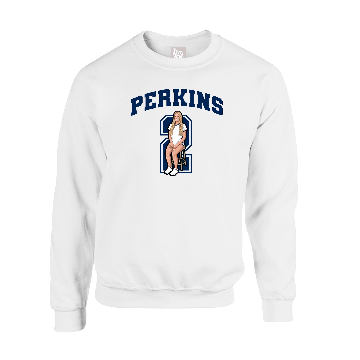 Fleece Crew — Number in White