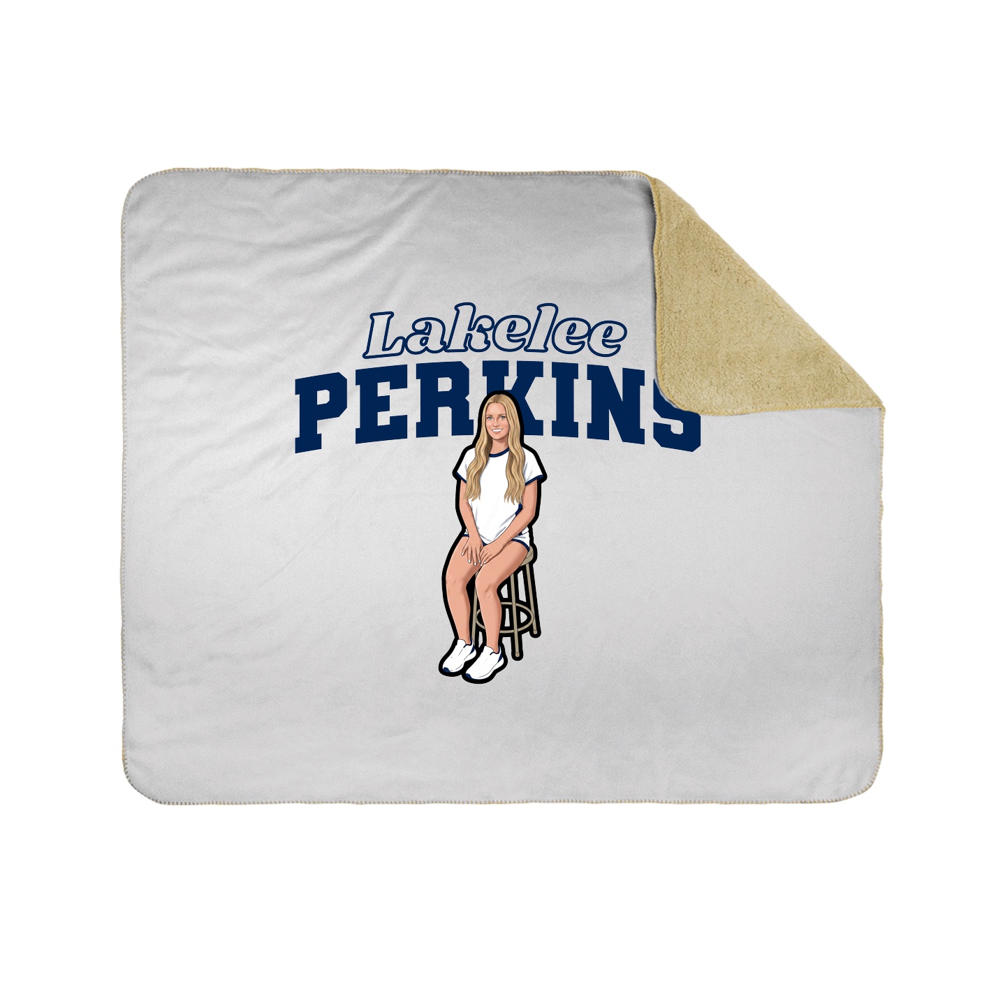 Throw Blanket — Name Arch in White