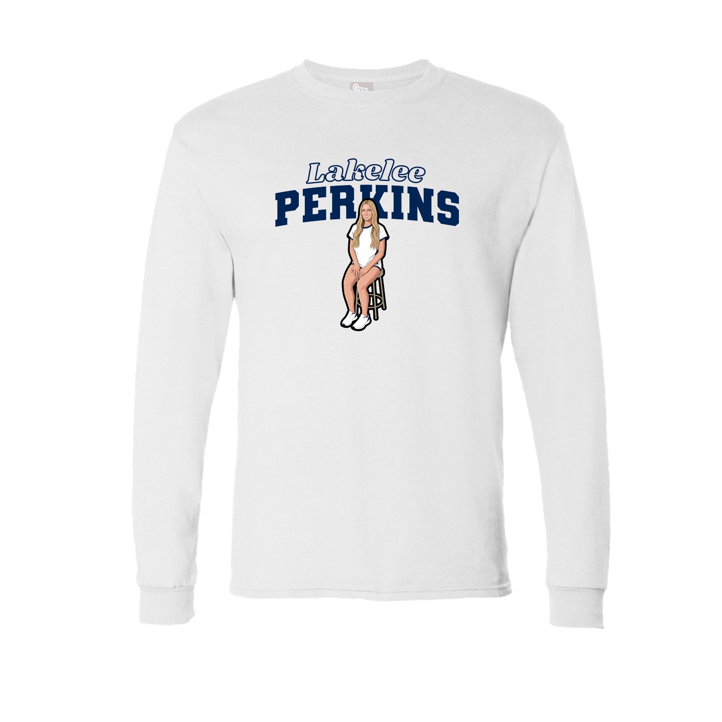 Long Sleeve Tee — Name Arch in White