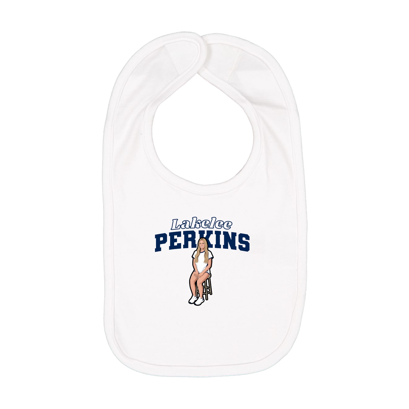 Infant Bib — Name Arch in White