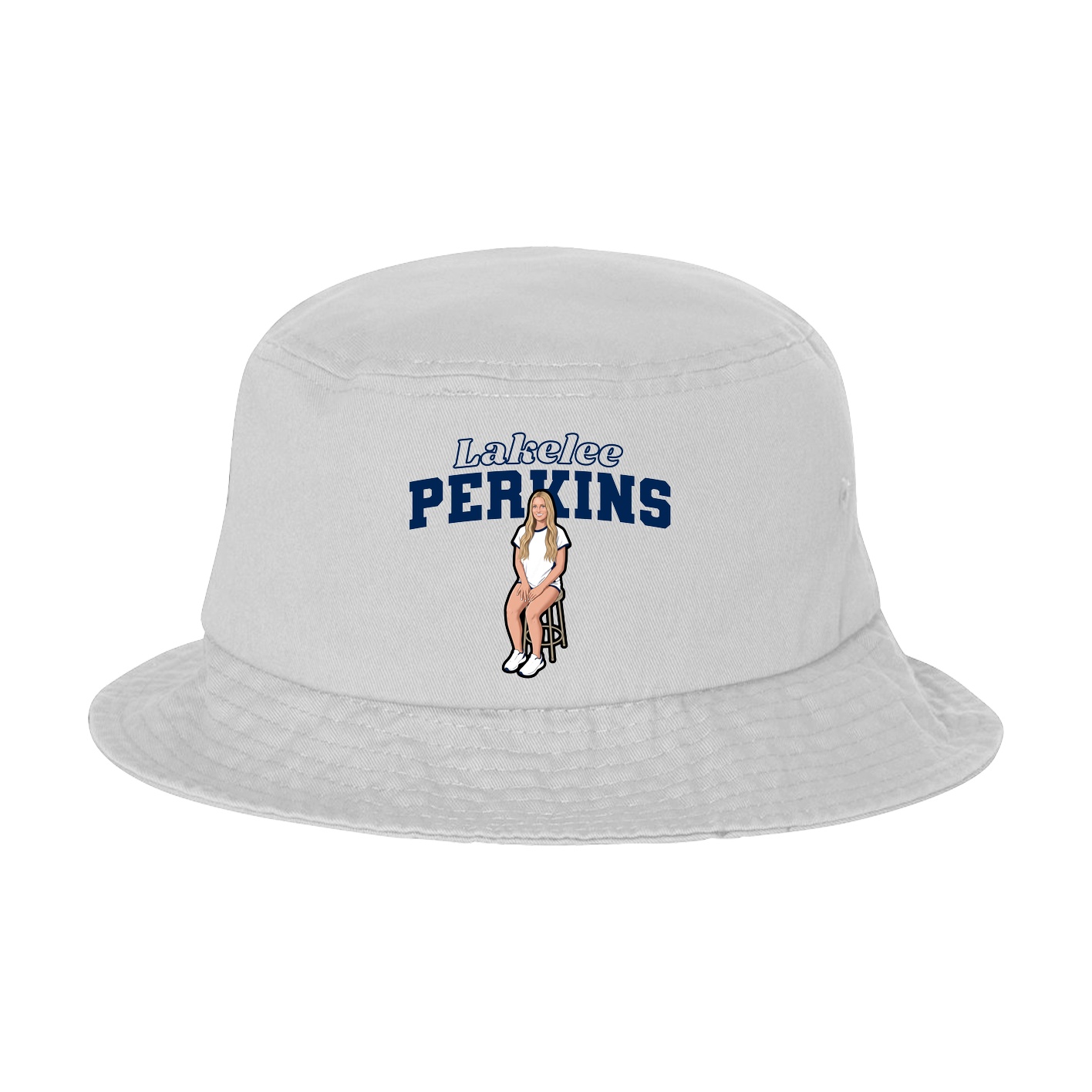 Bucket Cap — Name Arch in White