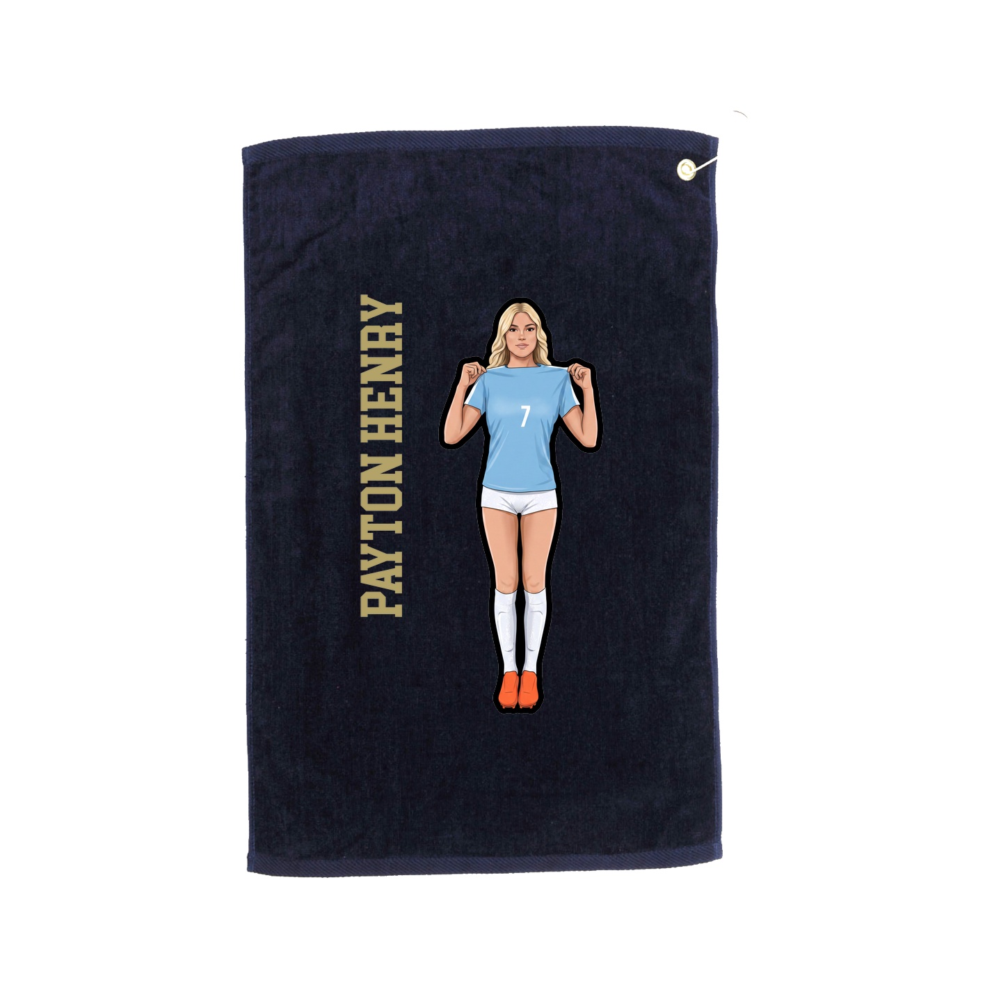 Golf Towel — Name Vertical in Navy