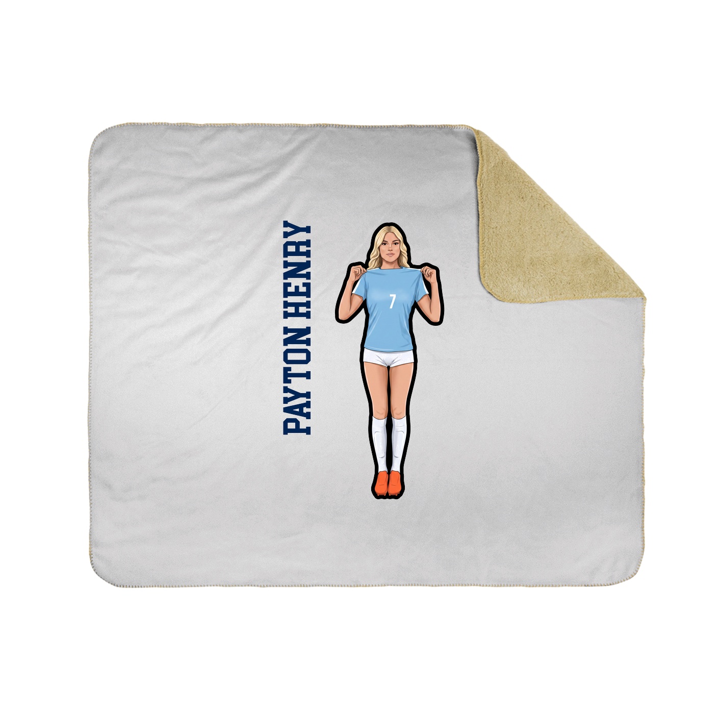 Throw Blanket — Name Vertical in White