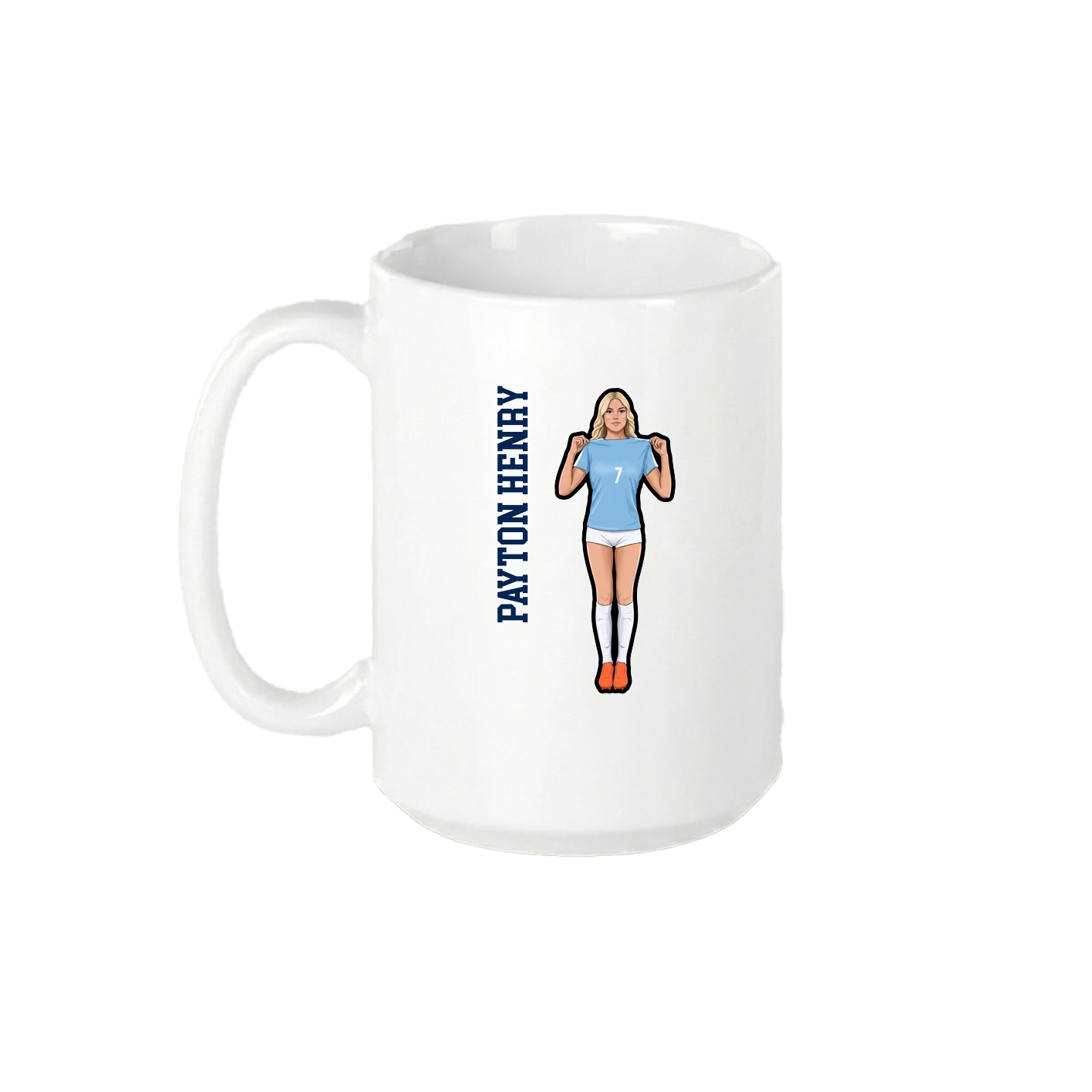 15oz Coffee Mug — Name Vertical in White