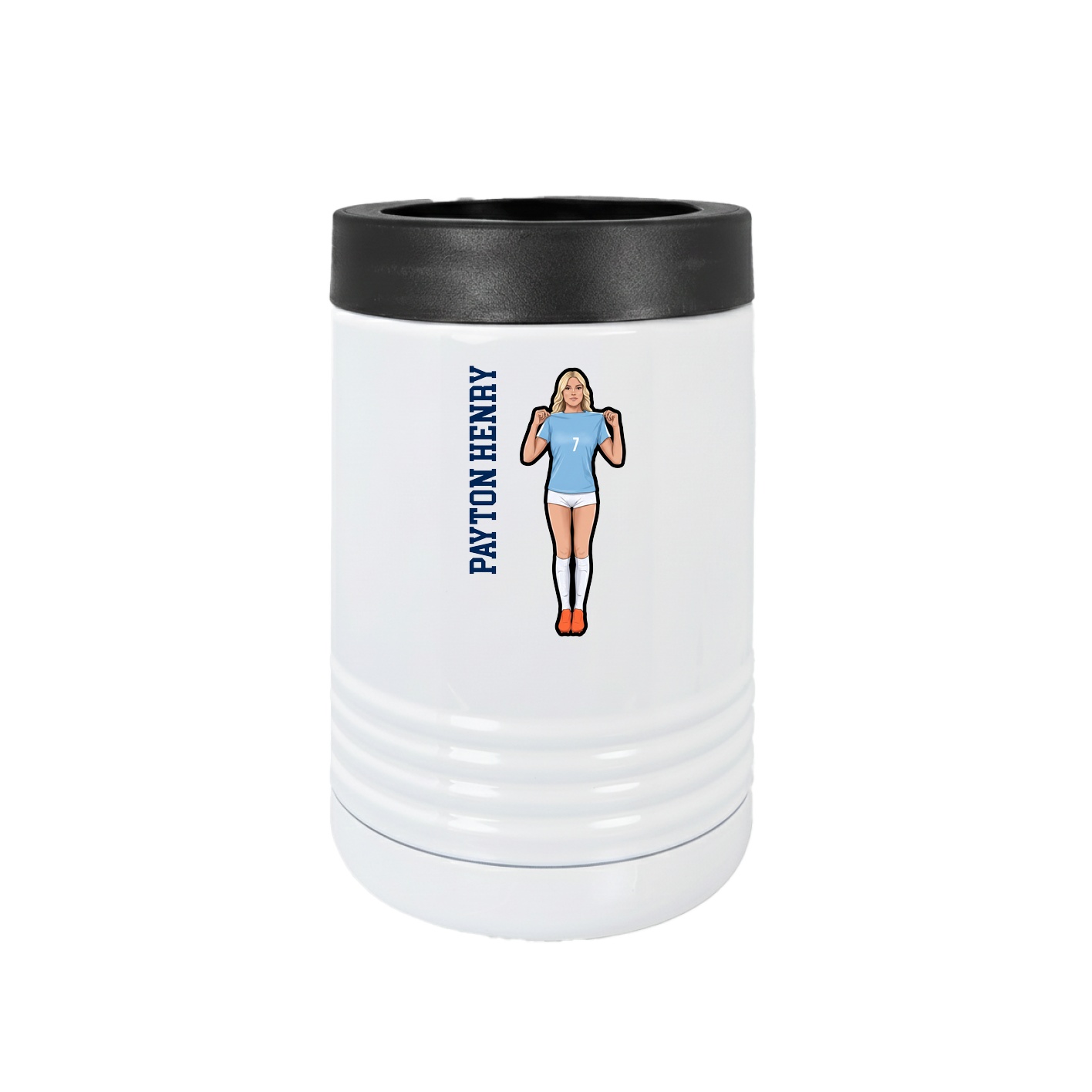 Beverage Holder — Name Vertical in White
