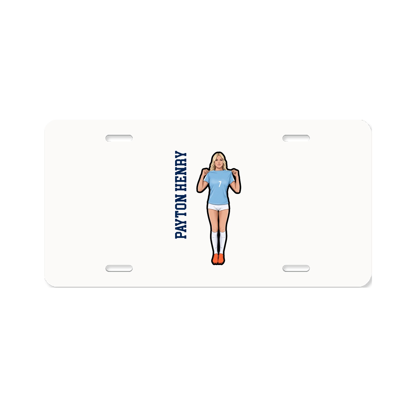 License Plate — Name Vertical in Classic