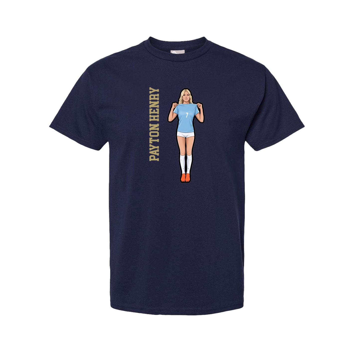 Tee — Name Vertical in Navy