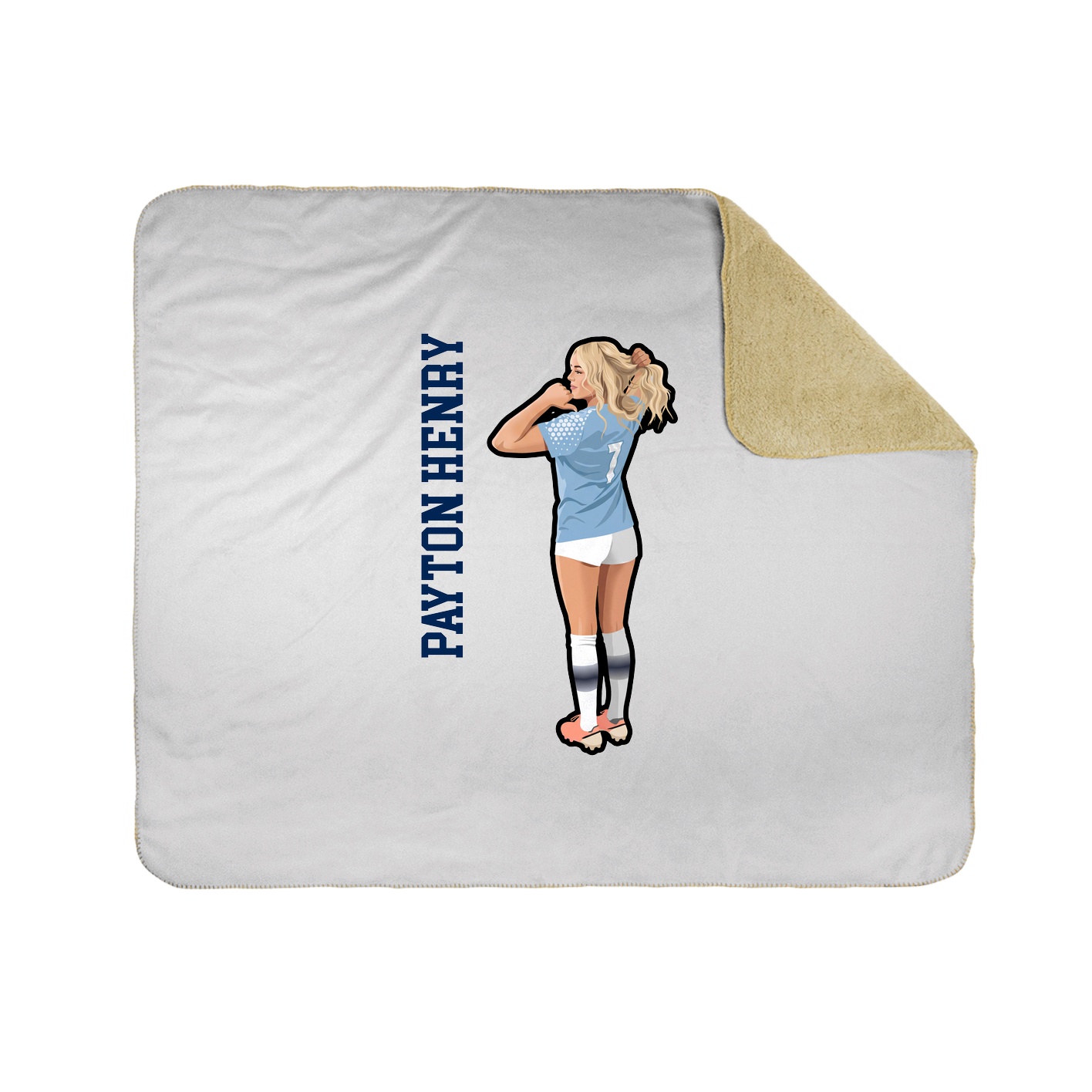 Throw Blanket — Name Vertical in White